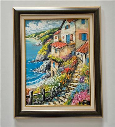 Ulje na lesonitu - Raj na moru, prelepa slika!