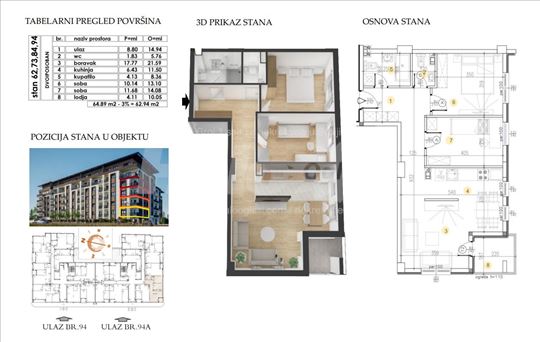 ''Marmil'' Medak - dvoiposoban 62,94 m2