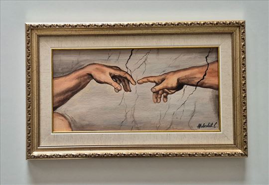 Ulje na platnu - Stvaranje Adama, prelepa slika!