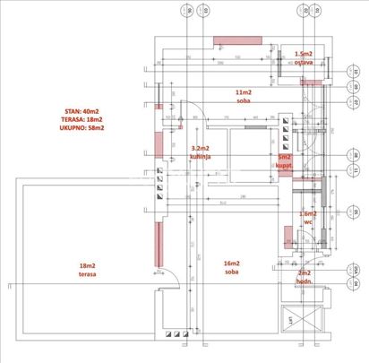 2.0 Kosančićev v. 40m2+18m2 terasa, 2 mč, III, lif