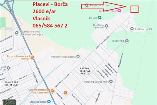 Prodaja placeva 5 ari Borca - Beograd
