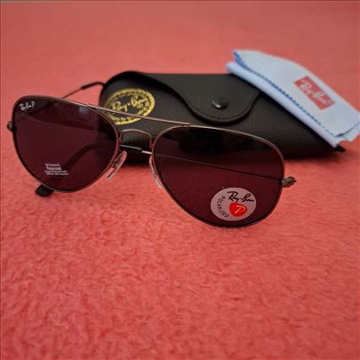 Ray Ban Aviator Crno staklo i crni ram polarizovan