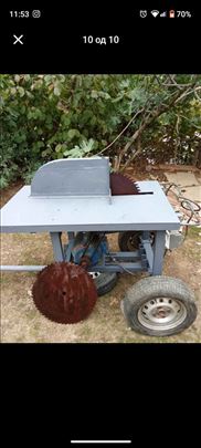 Trofazni cirkular sa pokretnim stolom i kolicima 