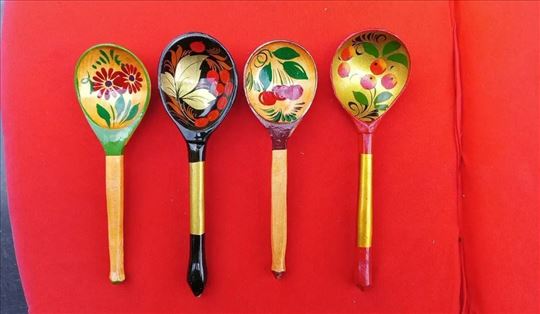 Ručno slikane RUSKE drvene kašike