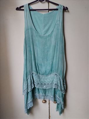 Snizeno Tunika tirkiz svila 100% L-XL