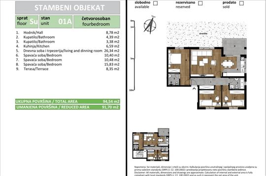 Četvorosoban stan u Sremskoj Kamenici sa pogledom