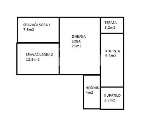Stari Merkator, odličan, 2 spavaće sobe, 61m2