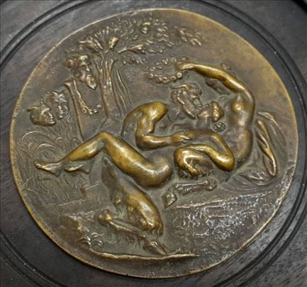 19th to early 20th cent Nymph bronze platter