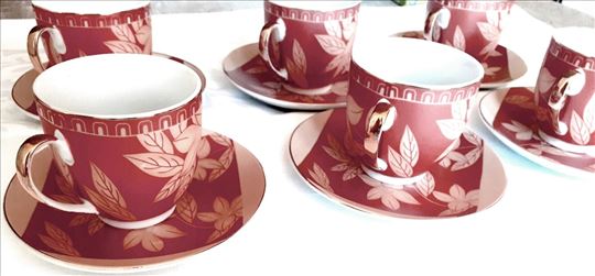 Servis za kafu, porcelan, 24k pozlata, nekorišćen