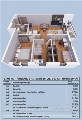 Mladenovac, novogradnja, Tozino Voće, 77 m2