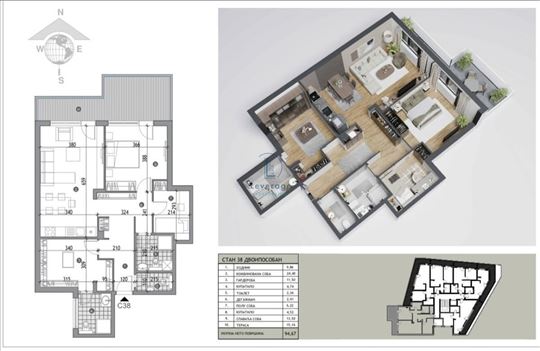 Novogradnja, Žarkovo, 94.67 m2 + pdv
