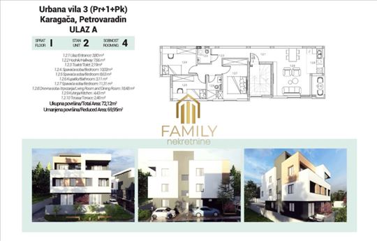 Četvorosobna vila na prodaju - 70m2, terasa