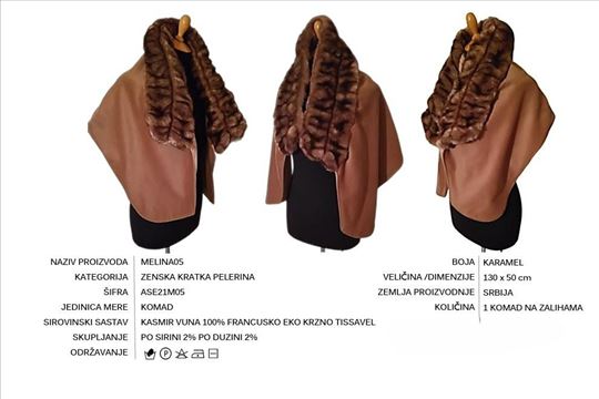 Kašmirski ženski šalovi sa eko krznom Tissavel  