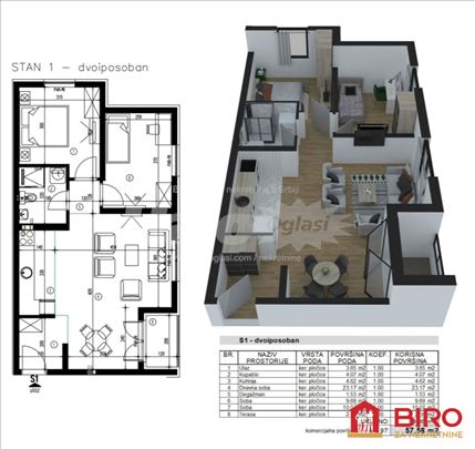 Stan,NOVI SAD,ADICE,kv: 58.00, € 100820, ID: 10117