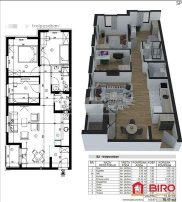 Stan,NOVI SAD,ADICE,kv: 70.00, € 119000, ID: 10117