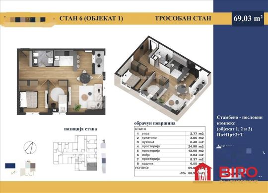 Stan,NOVI SAD,ADICE,kv: 69.00, € 120850, ID: 10124