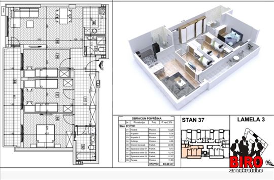 Novi Sad, Avijacija, Stan, 4, 94,00m2