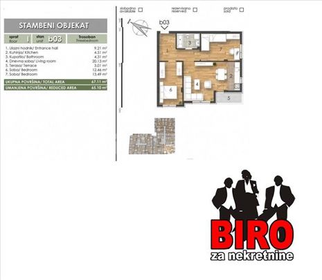 Novi Sad, Bulevar Evrope, Stan, 3, 66,00m2