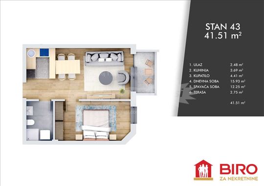 Novi Sad, Centar, Stan, 2, 42,00m2