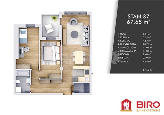 Novi Sad, Centar, Stan, 3, 68,00m2