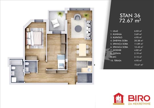 Novi Sad, Centar, Stan, 3, 73,00m2
