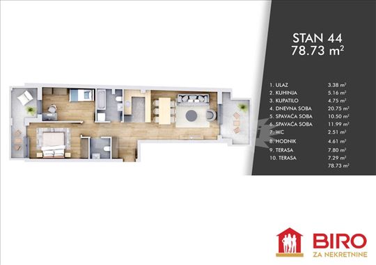 Novi Sad, Centar, Stan, 3, 79,00m2