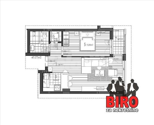 Novi Sad, Nova Detelinara, Stan, 2, 43,00m2