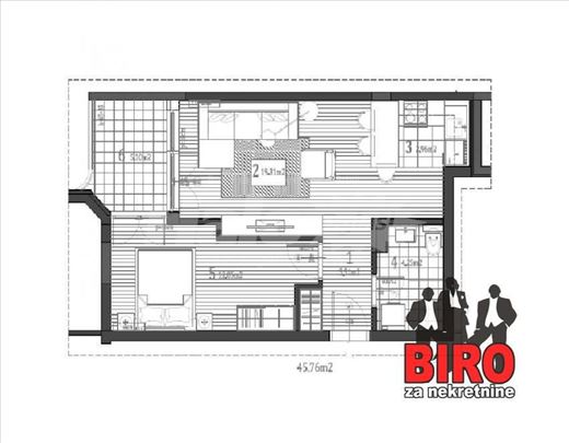 Novi Sad, Nova Detelinara, Stan, 2, 46,00m2