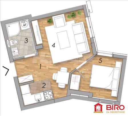 Stan,Novi Sad,Podbara,kv: 32.00, € 98900, ID: 1012