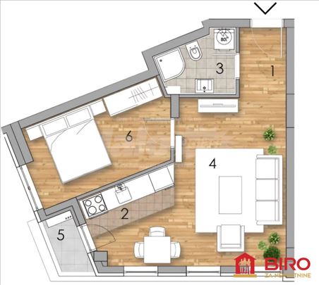 Stan,Novi Sad,Podbara,kv: 43.00, € 132900, ID: 101