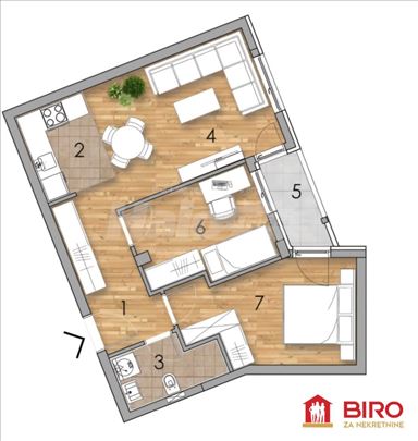 Novi Sad, Podbara, Stan, 3, 55,00m2