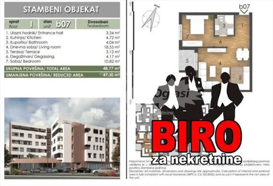 Novi Sad, Somborski Bulevar, Stan, 2, 47,00m2