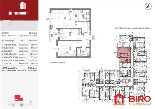 Novi Sad, Somborski Bulevar, Stan, 2.5, 56,00m2