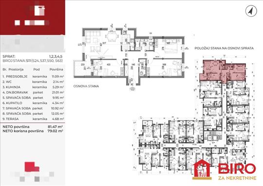 Novi Sad, Somborski Bulevar, Stan, 3.5, 81,00m2