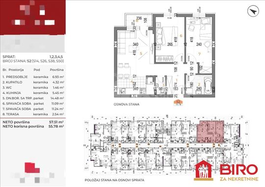 Stan,NOVI SAD,TELEP,kv: 56.00, € 126900, ID: 10116