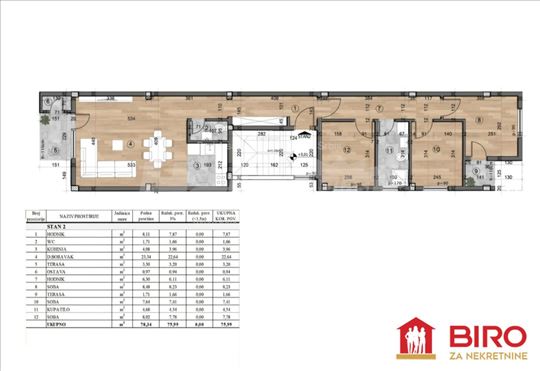 Stan,NOVI SAD,TELEP,kv: 76.00, € 186000, ID: 10118