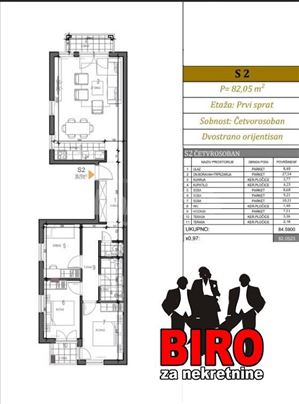 Novi Sad, Veternik, Stan, 3.5, 84,00m2