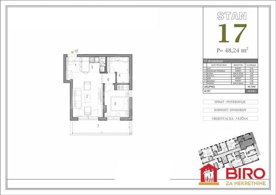 Novi Sad, Vidovdansko Naselje, Stan, 2, 48,00m2