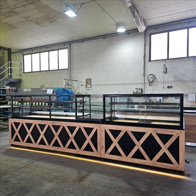 Topla vitrina za kuvana jela 1,5m i hladna 1,5m