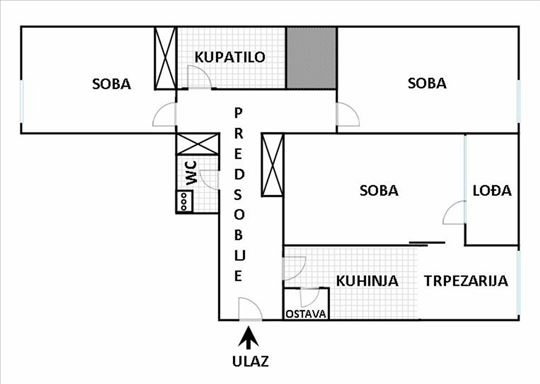 Trosoban stan kod novog Merkatora