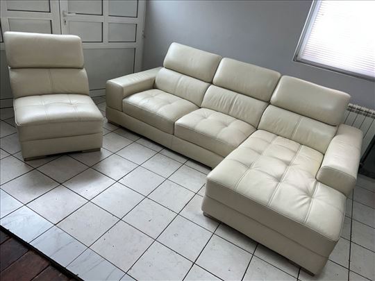 Ugaona Kozna Garnitura Natuzzi