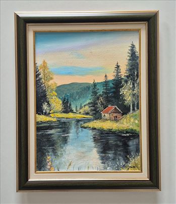 Ulje na platnu - Sumski mir, prelepa slika!