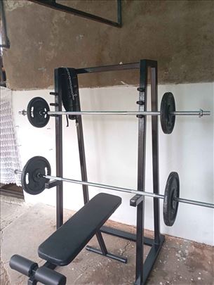 Kavez za čučanj (benč,ohp,pull ups)