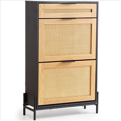 Komoda za cipele od ratana sa 3fioke