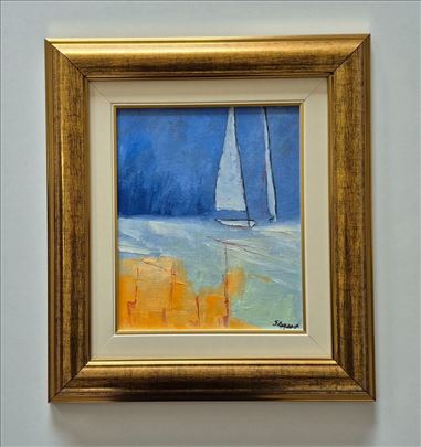 Ulje na platnu - Dva jedrenjaka 2, prelepa slika!