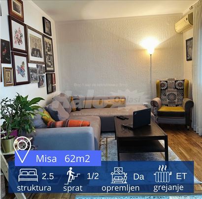 Prelep porodični stan 62kvm kompletno namešten