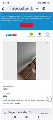 Prodajem klimu Haier 12,polovna