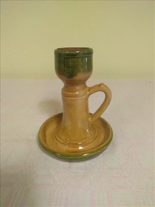 svećnjak žuto zeleni- keramika