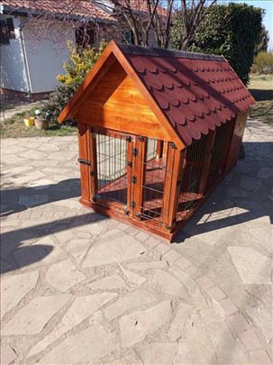 Kucica za pse i boks 240 cm x 110 cm x 160 cm