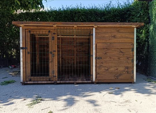 Kucica za pse i boks 240 x 110 cm x 120 cm